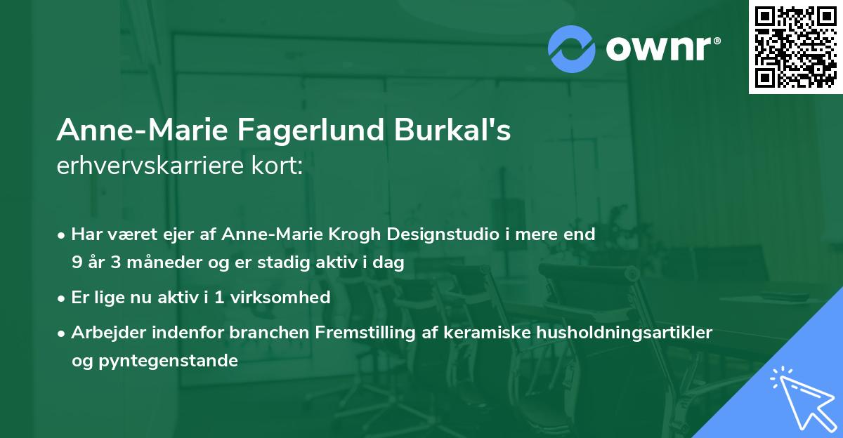 Anne-Marie Fagerlund Burkal's erhvervskarriere kort