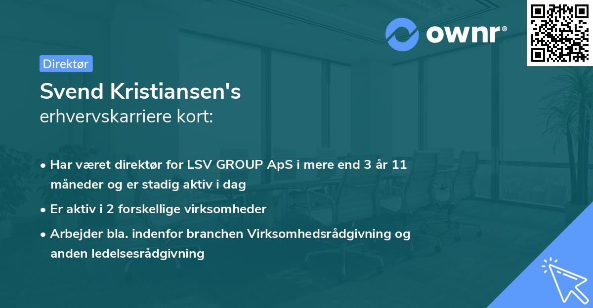 Svend Kristiansen's erhvervskarriere kort