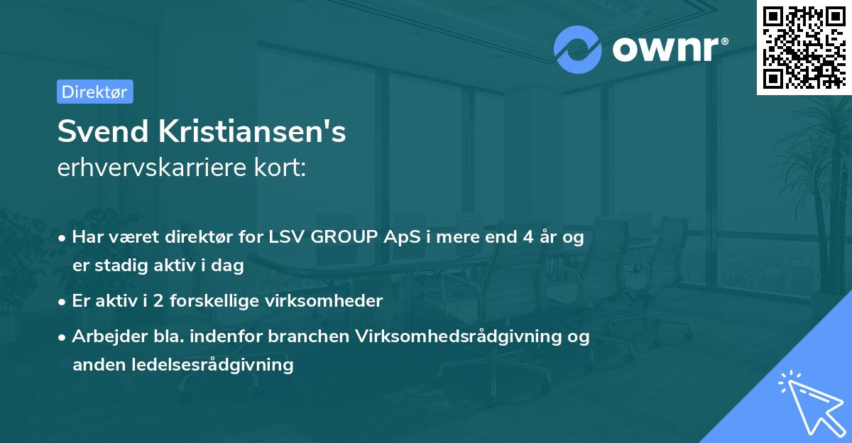 Svend Kristiansen's erhvervskarriere kort