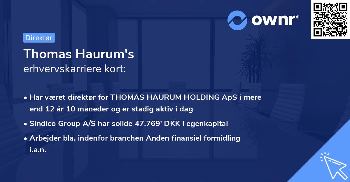 Thomas Haurum's erhvervskarriere kort