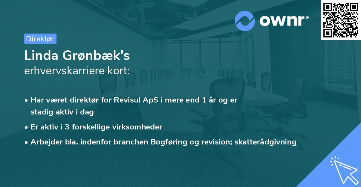 Linda Grønbæk's erhvervskarriere kort