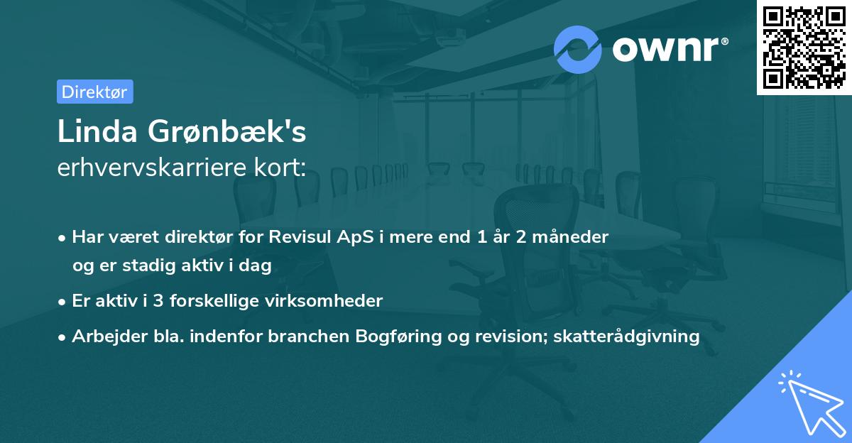 Linda Grønbæk's erhvervskarriere kort