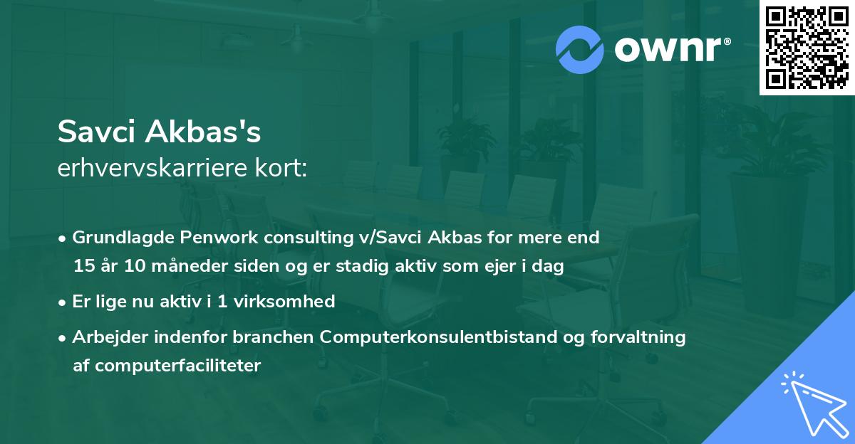 Savci Akbas's erhvervskarriere kort