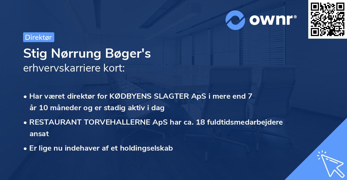 Stig Nørrung Bøger's erhvervskarriere kort