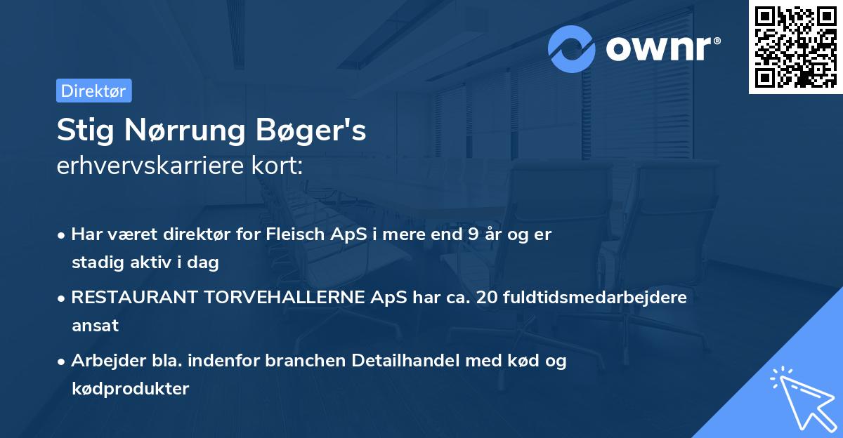 Stig Nørrung Bøger's erhvervskarriere kort