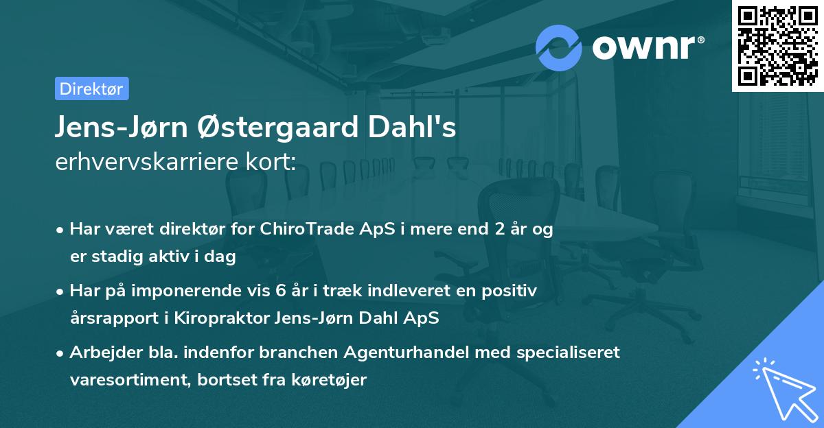Jens-Jørn Østergaard Dahl's erhvervskarriere kort