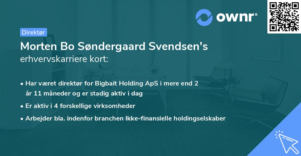 Morten Bo Søndergaard Svendsen's erhvervskarriere kort
