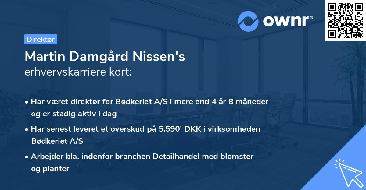 Martin Damgård Nissen's erhvervskarriere kort
