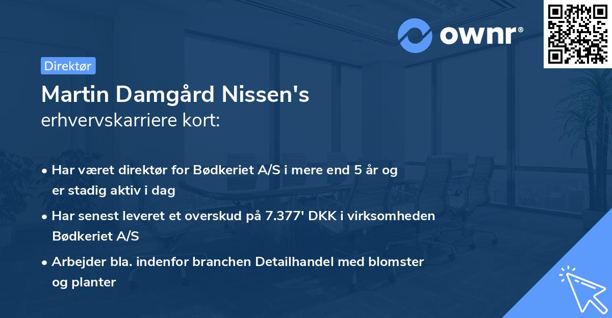 Martin Damgård Nissen's erhvervskarriere kort