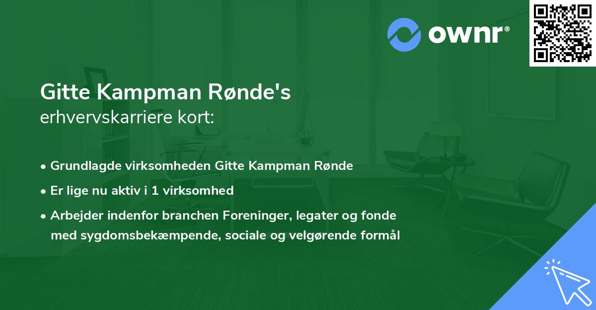 Gitte Kampman Rønde's erhvervskarriere kort