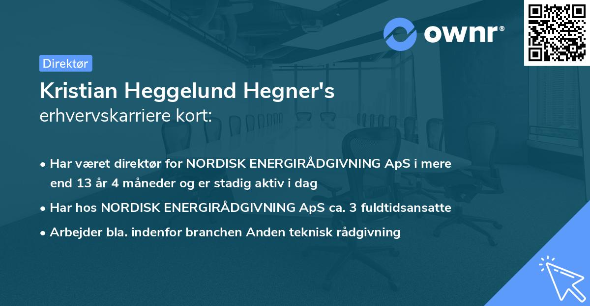 Kristian Heggelund Hegner's erhvervskarriere kort
