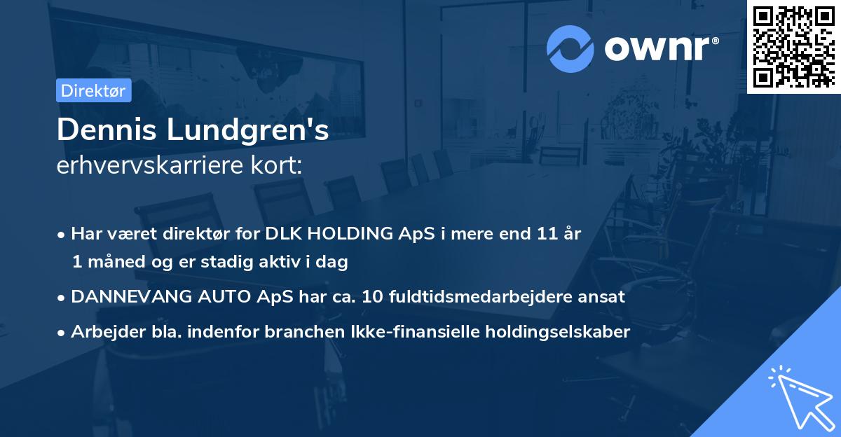 Dennis Lundgren's erhvervskarriere kort