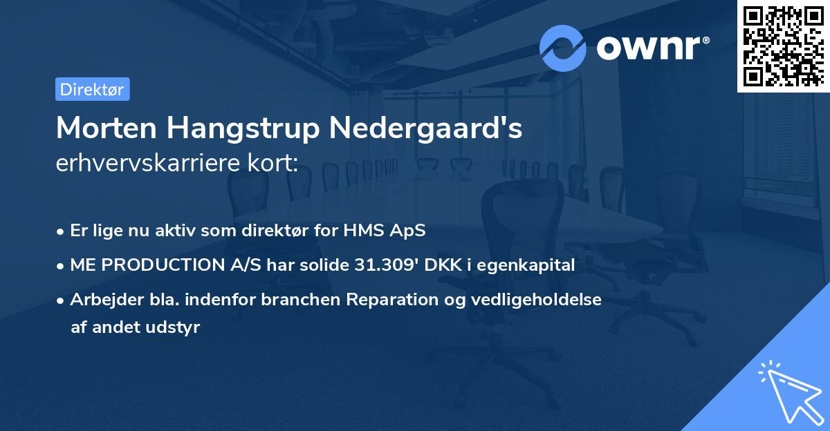 Morten Hangstrup Nedergaard's erhvervskarriere kort