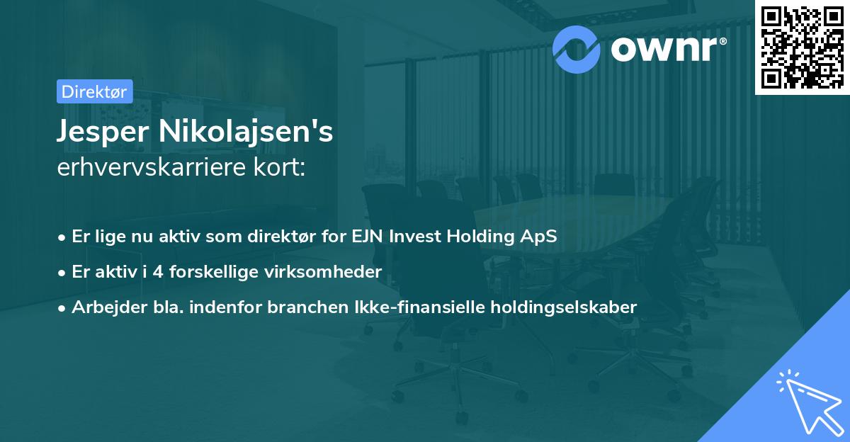 Jesper Nikolajsen's erhvervskarriere kort