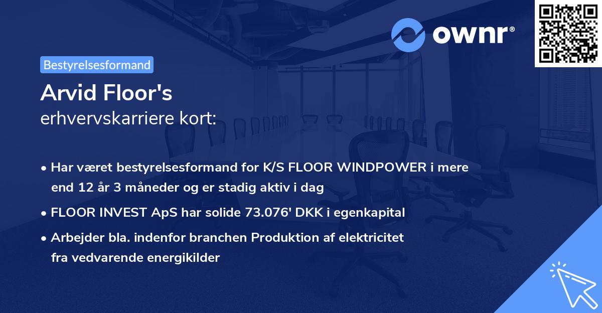 Arvid Floor's erhvervskarriere kort