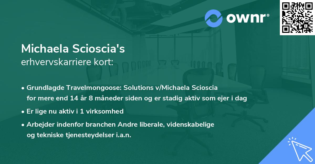 Michaela Scioscia's erhvervskarriere kort