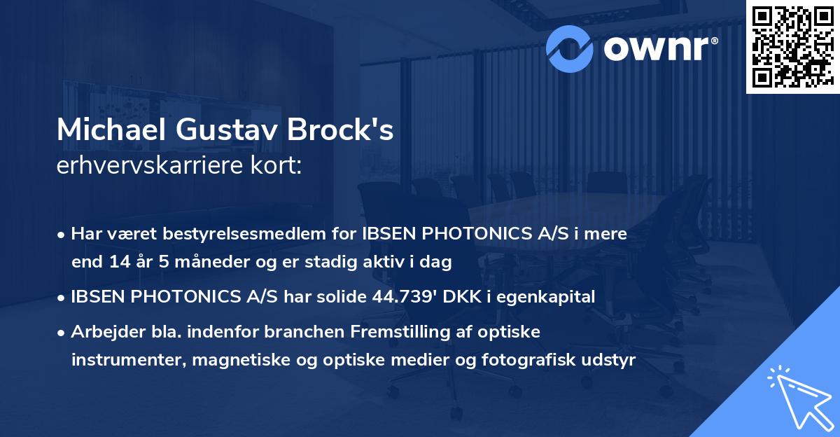 Michael Gustav Brock's erhvervskarriere kort