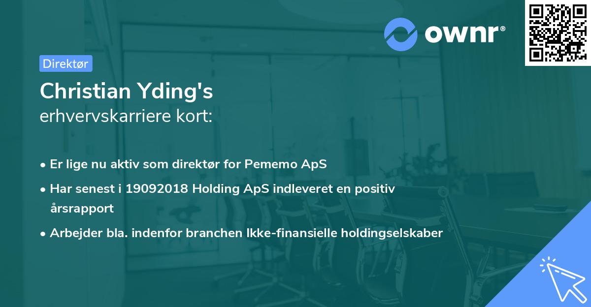 Christian Yding's erhvervskarriere kort
