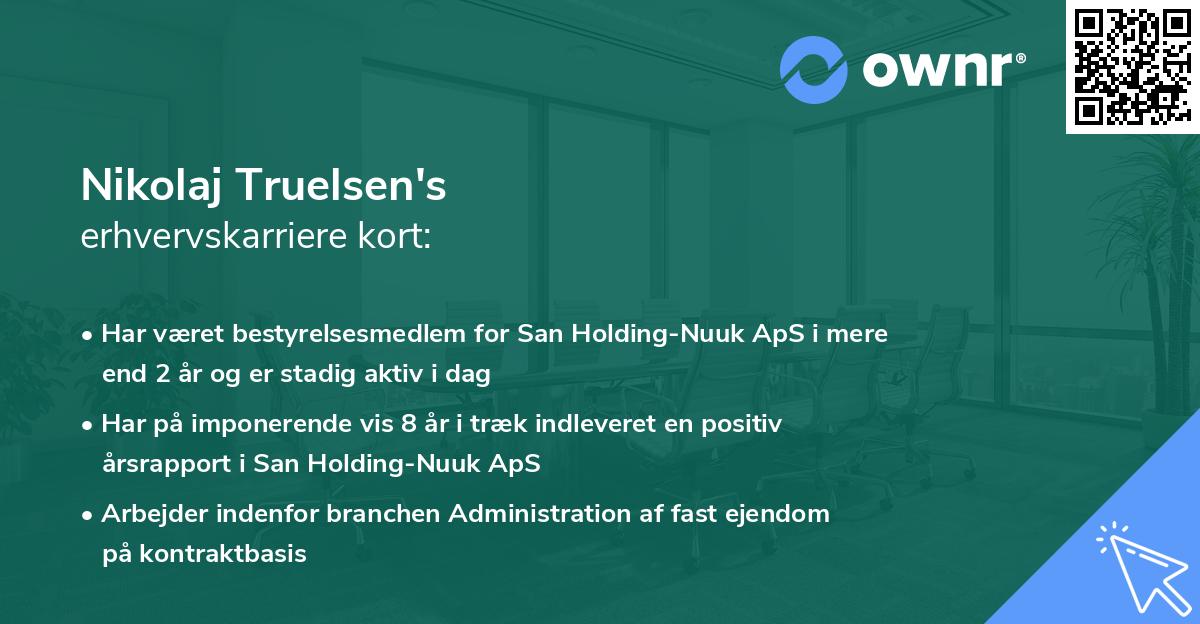 Nikolaj Truelsen's erhvervskarriere kort