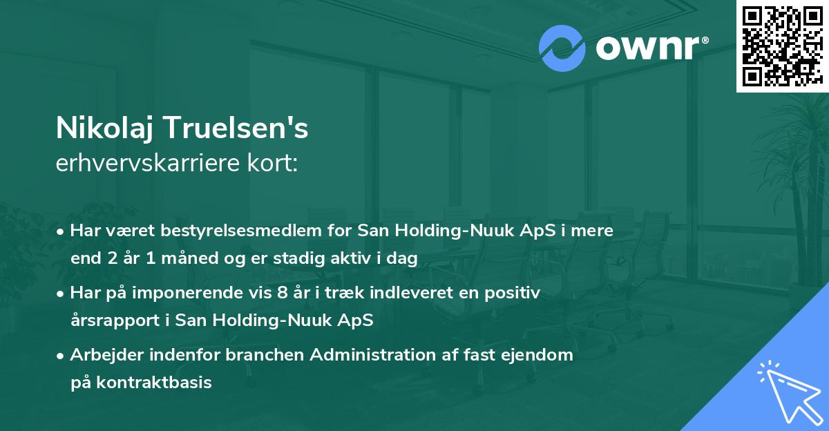 Nikolaj Truelsen's erhvervskarriere kort