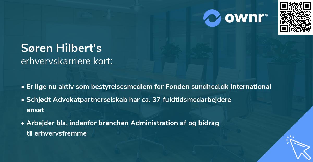 Søren Hilbert's erhvervskarriere kort