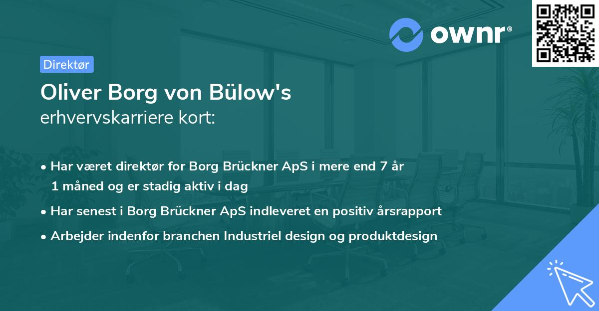 Oliver Borg von Bülow's erhvervskarriere kort