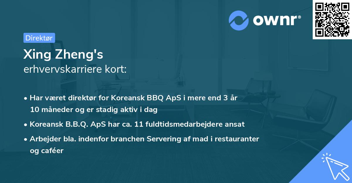 Xing Zheng's erhvervskarriere kort