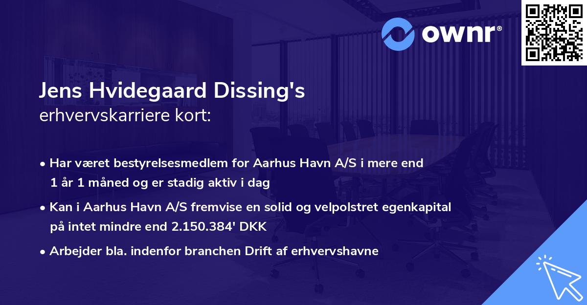 Jens Hvidegaard Dissing's erhvervskarriere kort