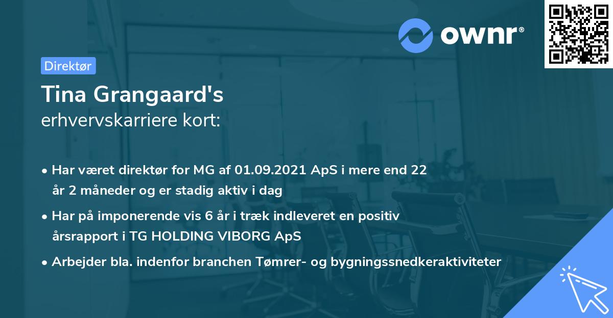 Tina Grangaard's erhvervskarriere kort