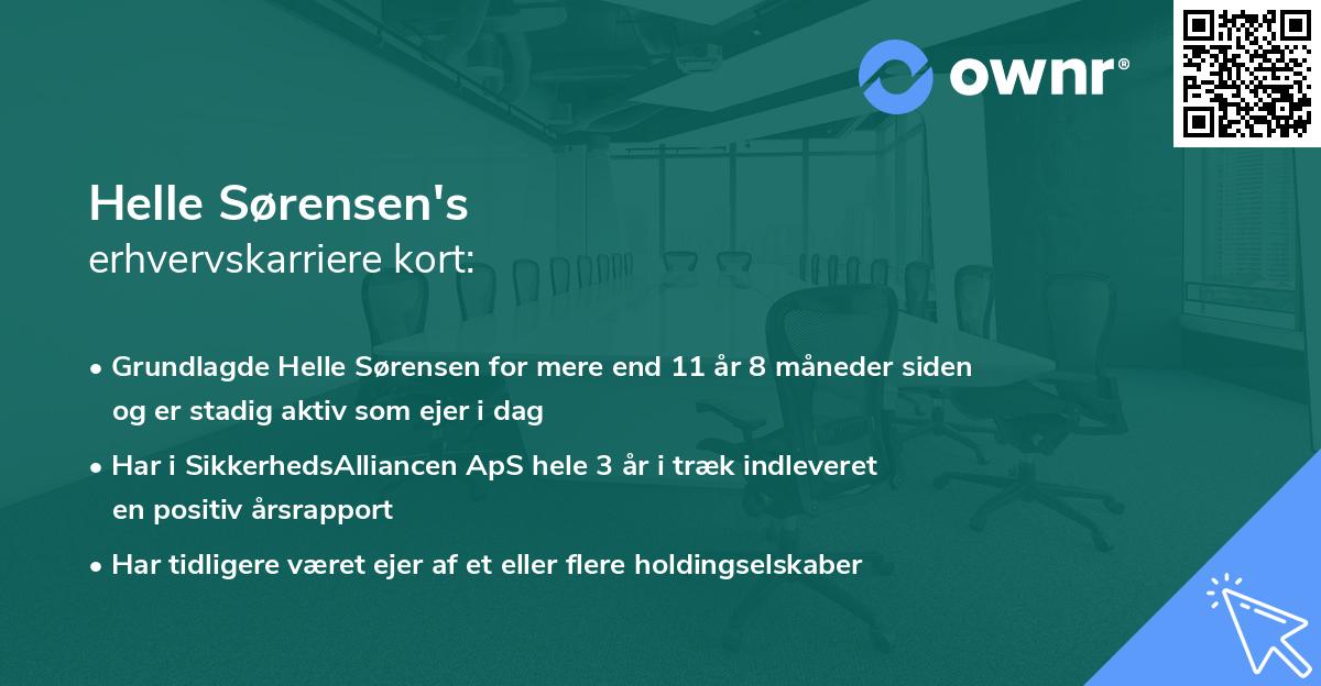 Helle Sørensen's erhvervskarriere kort