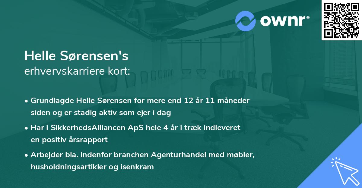 Helle Sørensen's erhvervskarriere kort