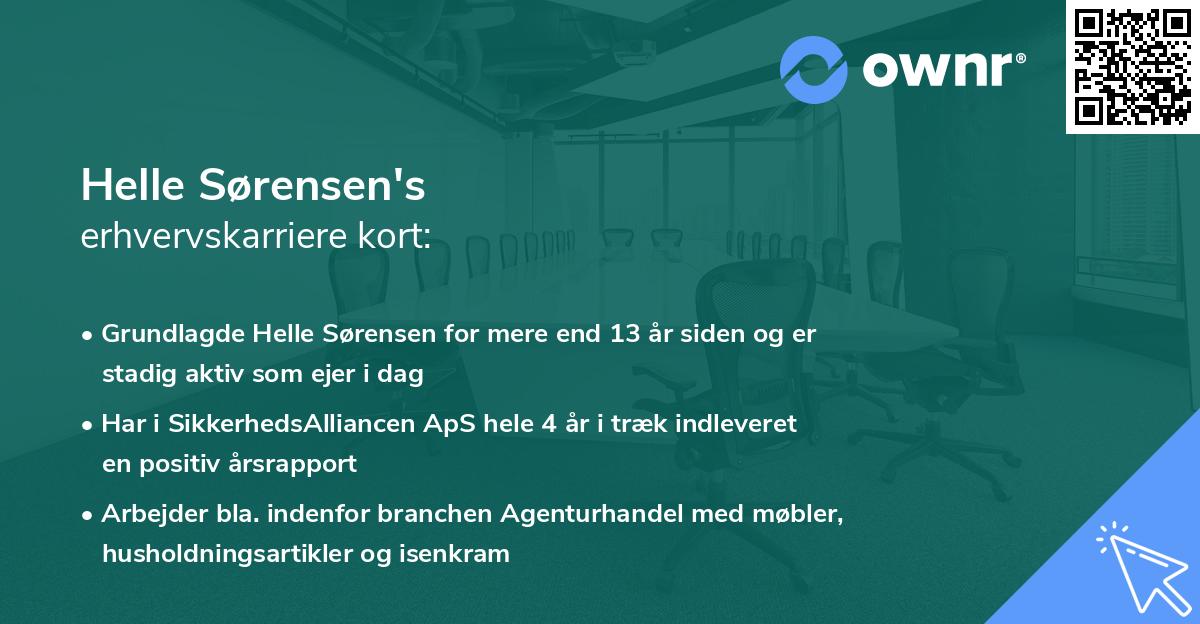 Helle Sørensen's erhvervskarriere kort