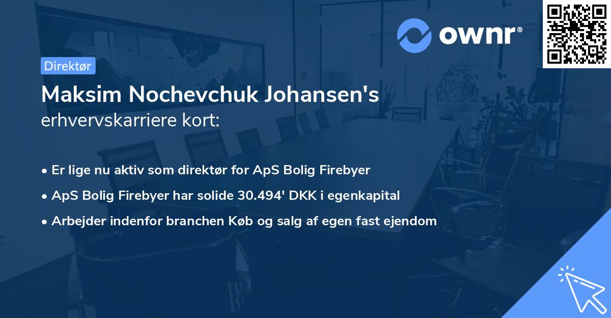 Maksim Nochevchuk Johansen's erhvervskarriere kort