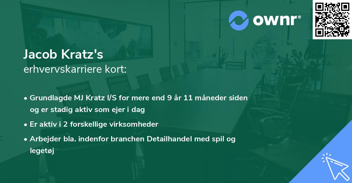 Jacob Kratz's erhvervskarriere kort