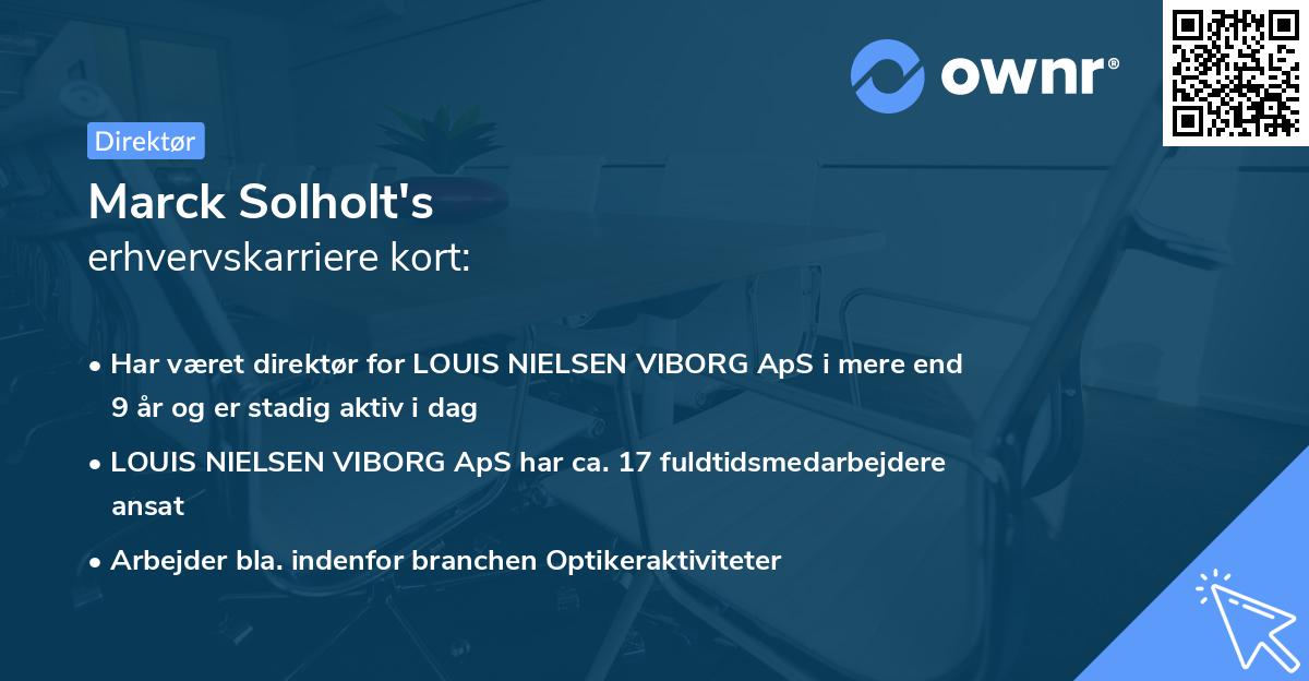 Marck Solholt's erhvervskarriere kort