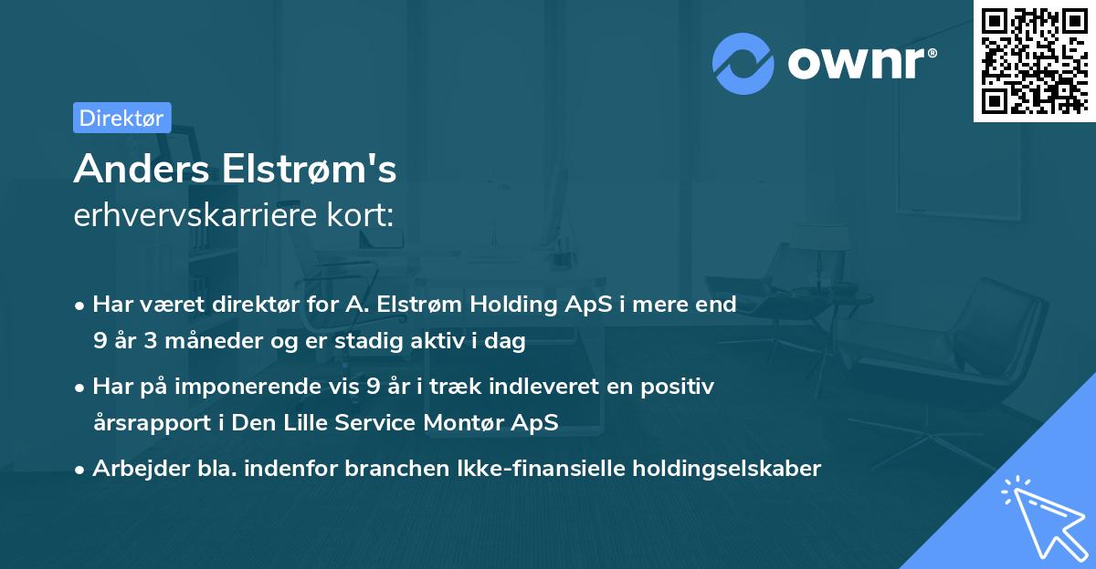 Anders Elstrøm's erhvervskarriere kort