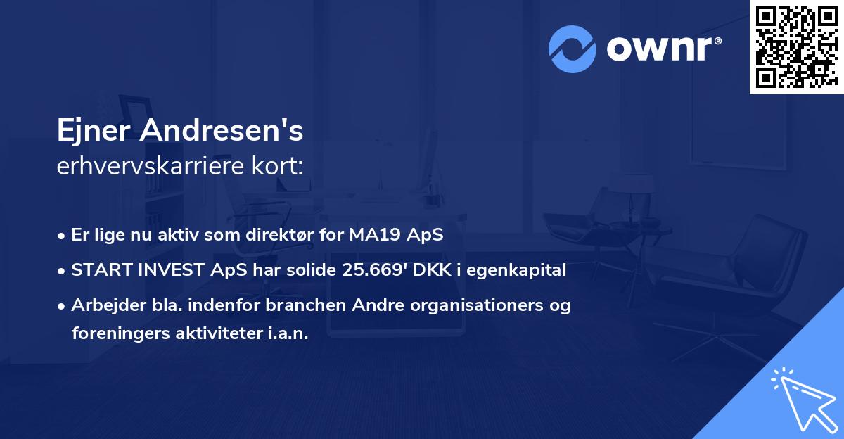 Ejner Andresen's erhvervskarriere kort