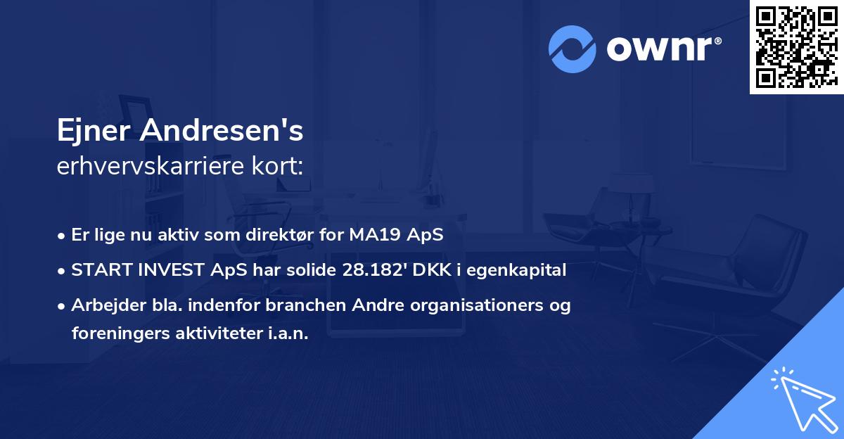 Ejner Andresen's erhvervskarriere kort