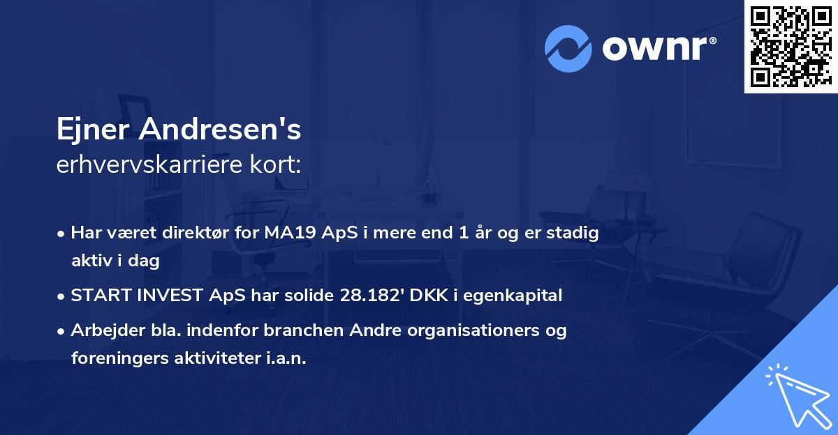 Ejner Andresen's erhvervskarriere kort