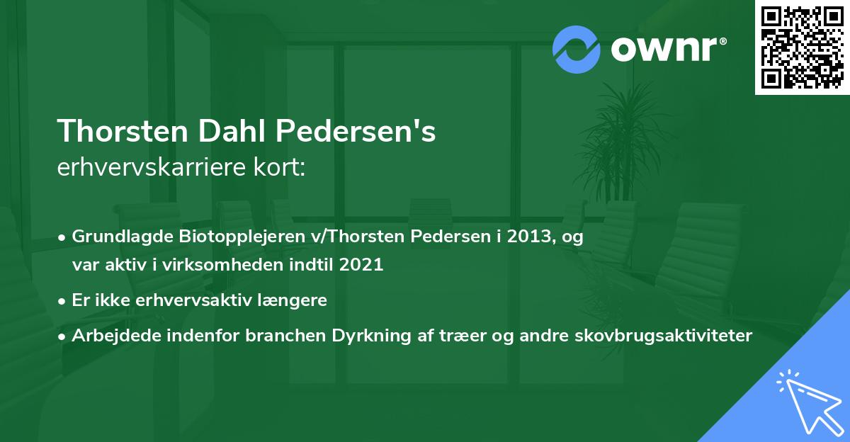 Thorsten Dahl Pedersen's erhvervskarriere kort