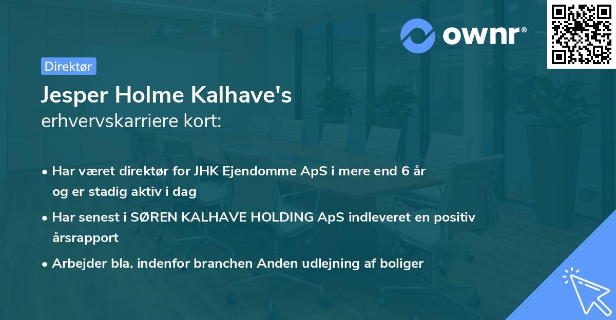 Jesper Holme Kalhave's erhvervskarriere kort