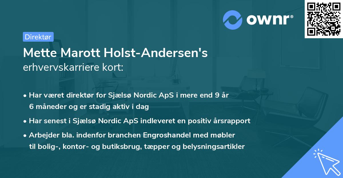 Mette Marott Holst-Andersen's erhvervskarriere kort