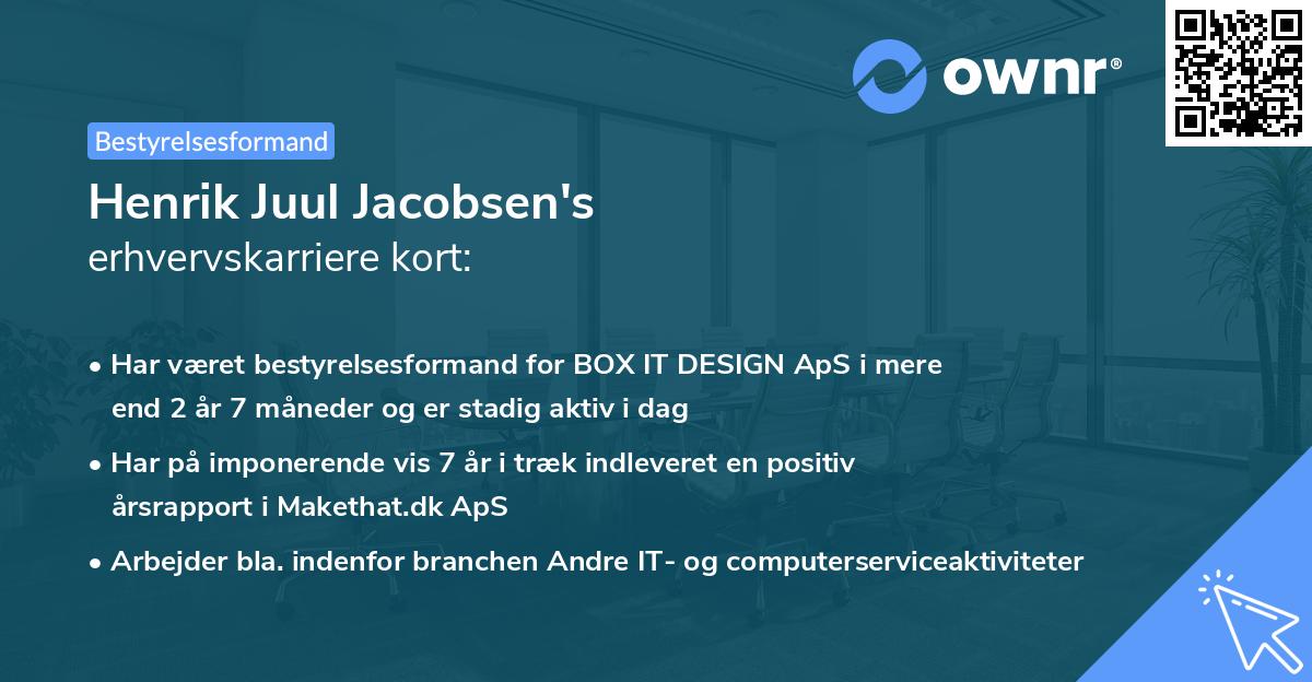 Henrik Juul Jacobsen's erhvervskarriere kort
