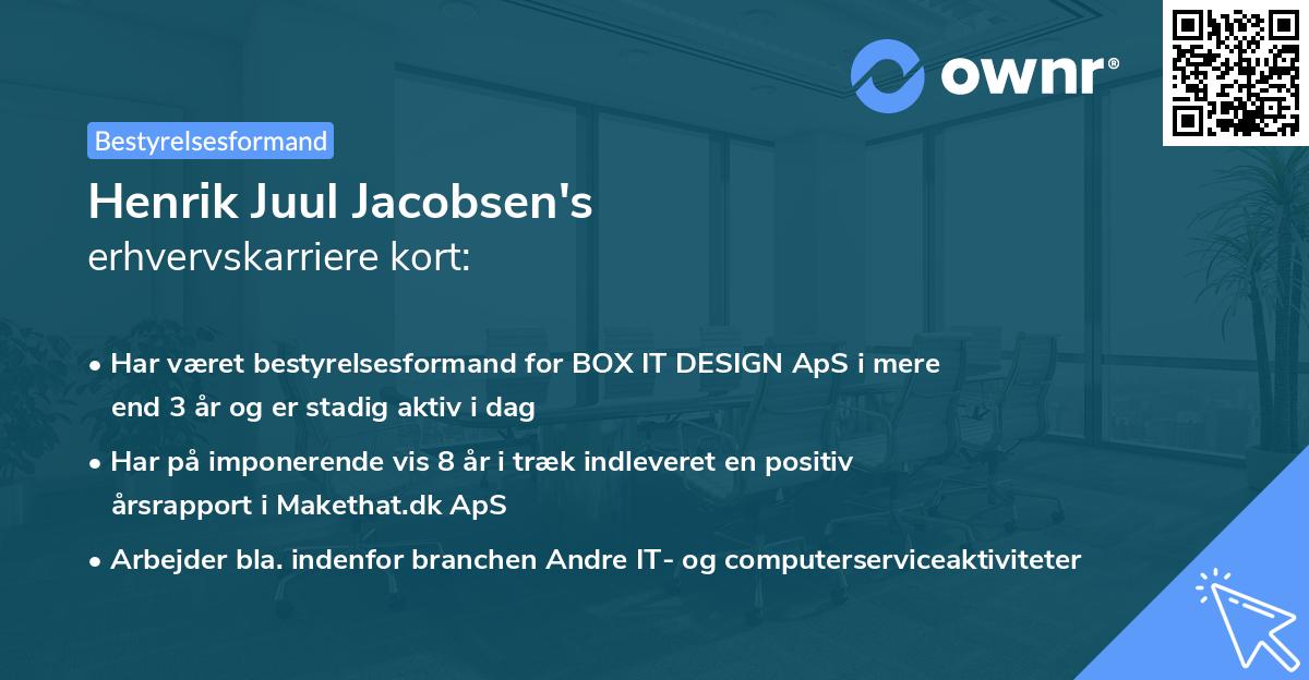 Henrik Juul Jacobsen's erhvervskarriere kort