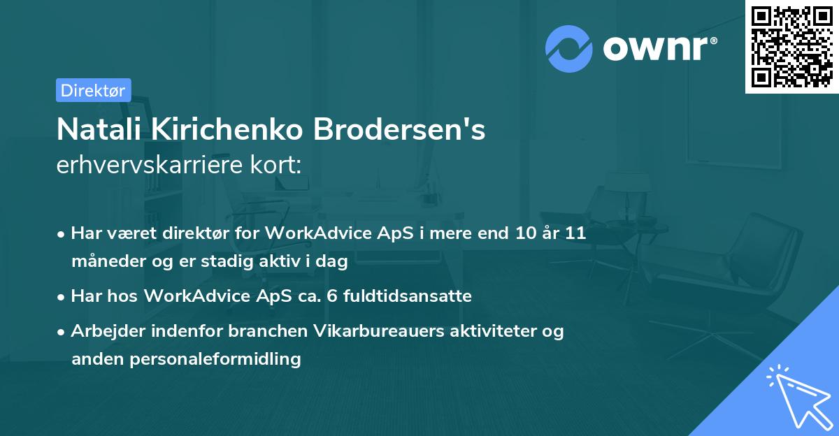 Natali Kirichenko Brodersen's erhvervskarriere kort