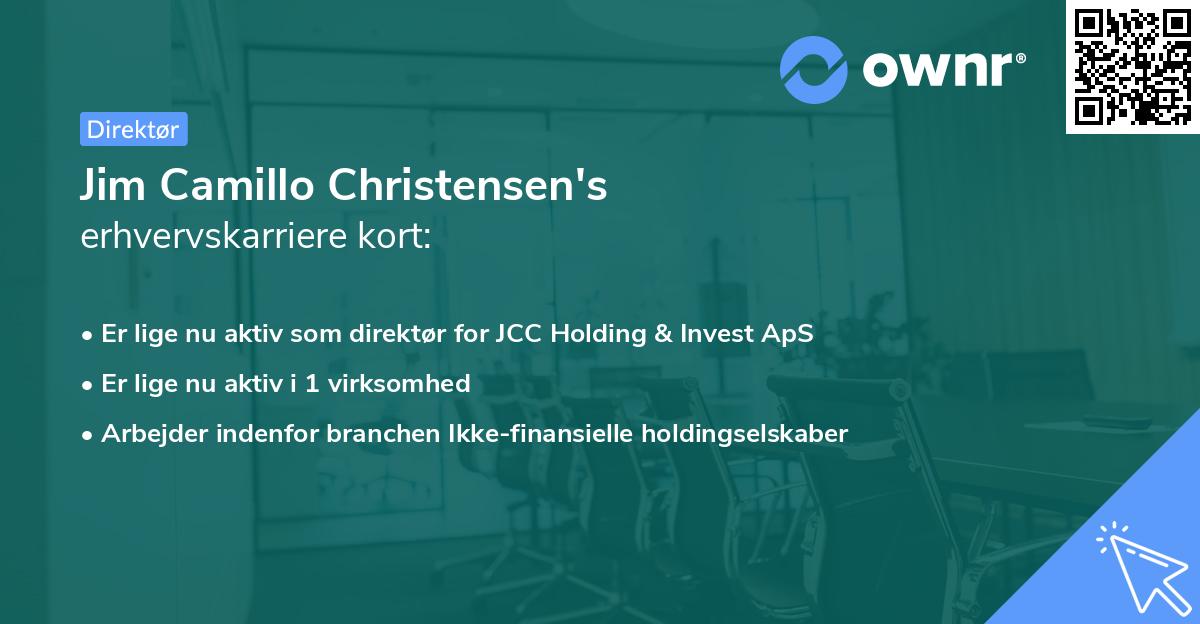 Jim Camillo Christensen's erhvervskarriere kort