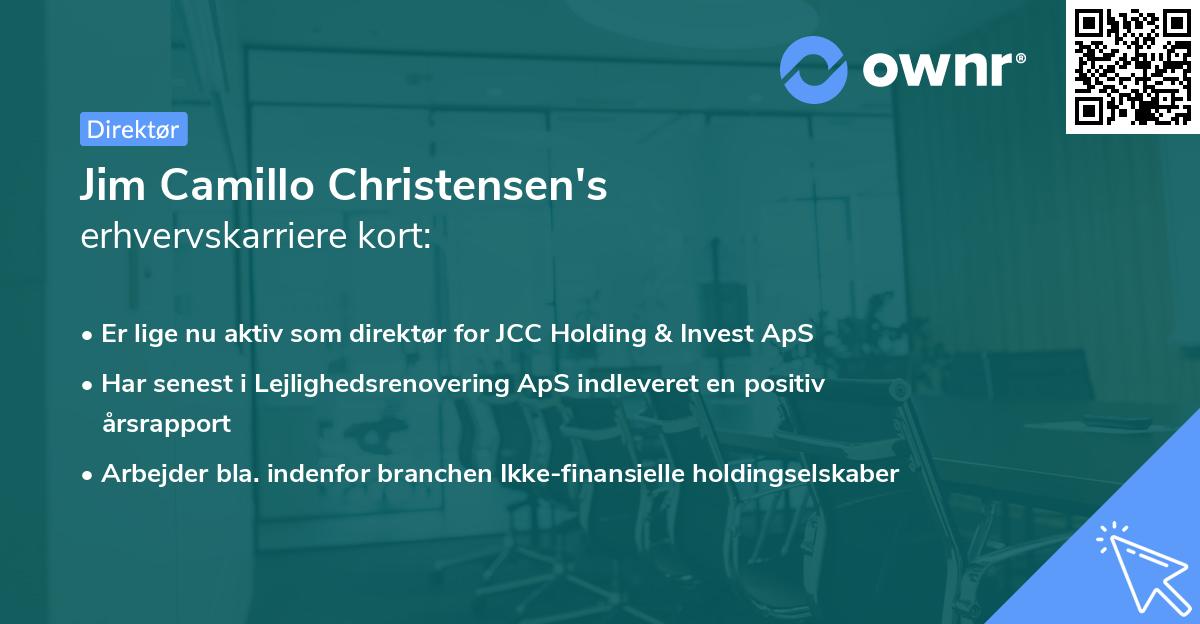 Jim Camillo Christensen's erhvervskarriere kort