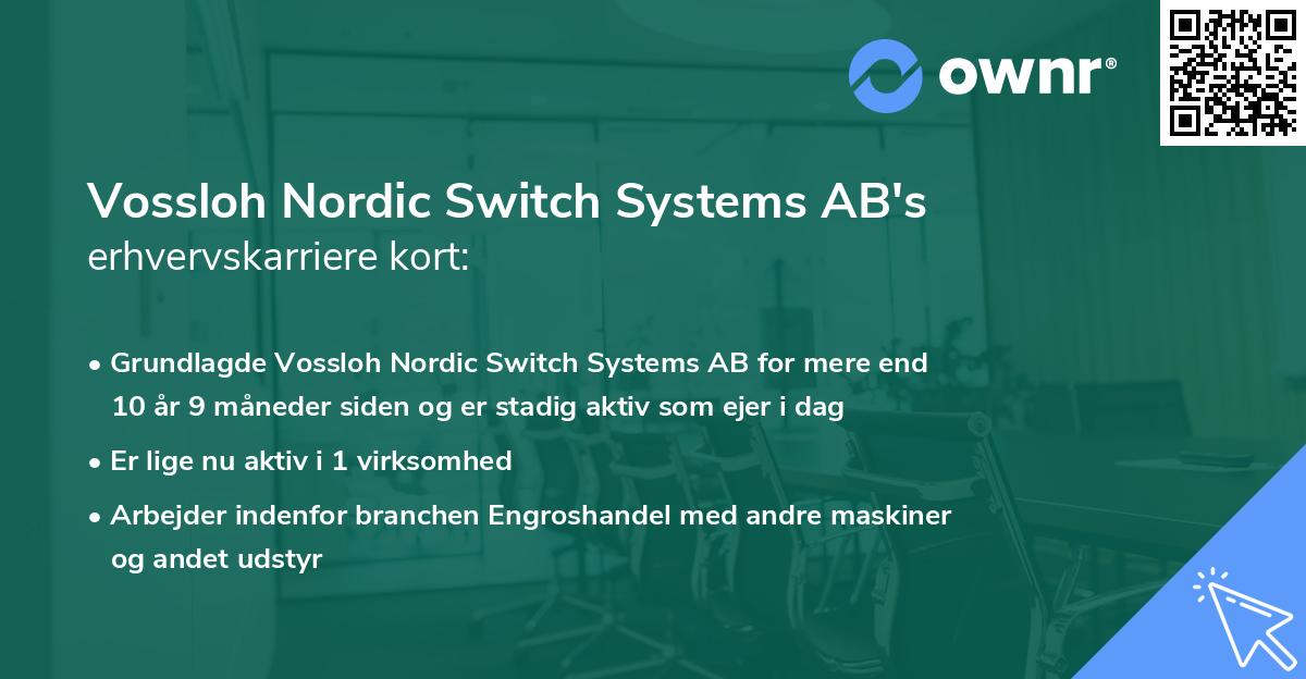 Vossloh Nordic Switch Systems AB's erhvervskarriere kort