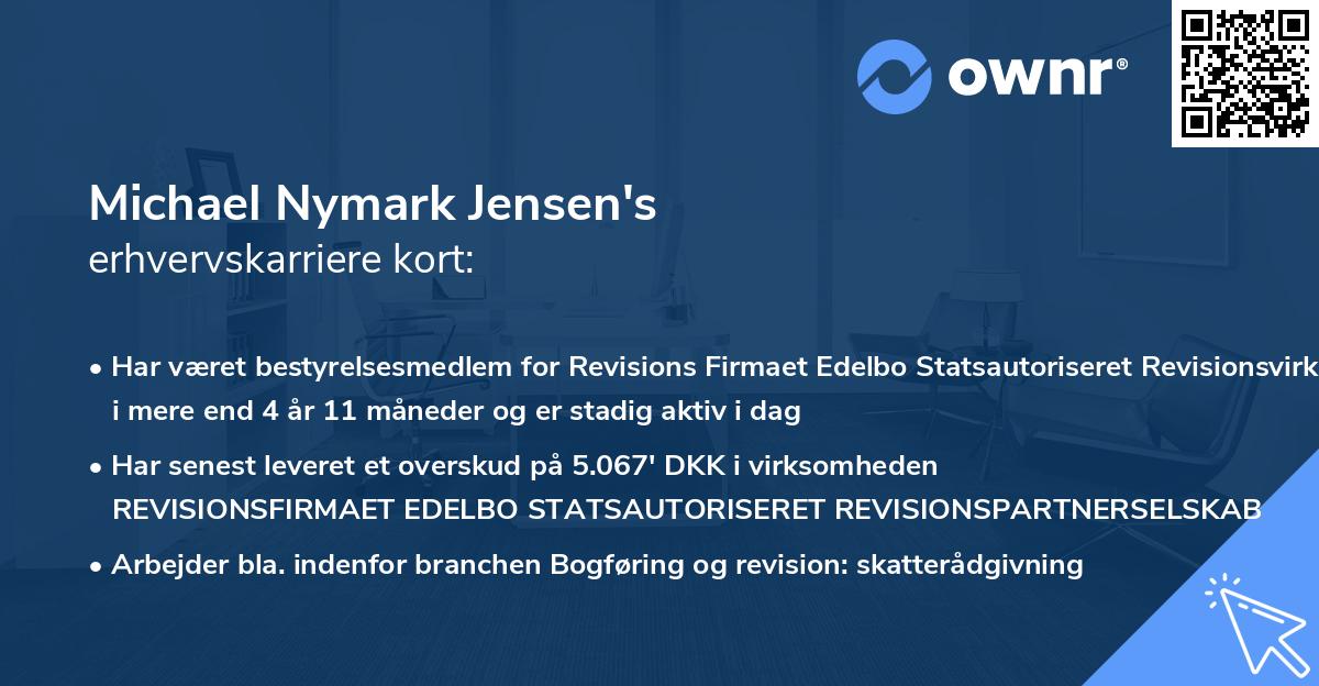 Michael Nymark Jensen's erhvervskarriere kort