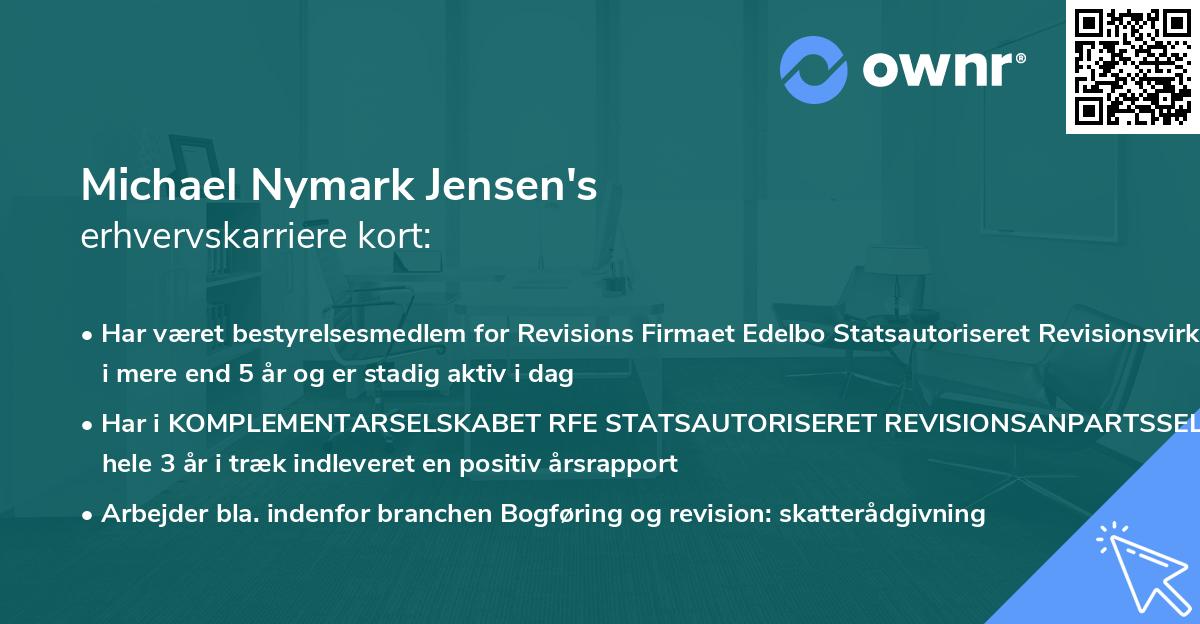 Michael Nymark Jensen's erhvervskarriere kort